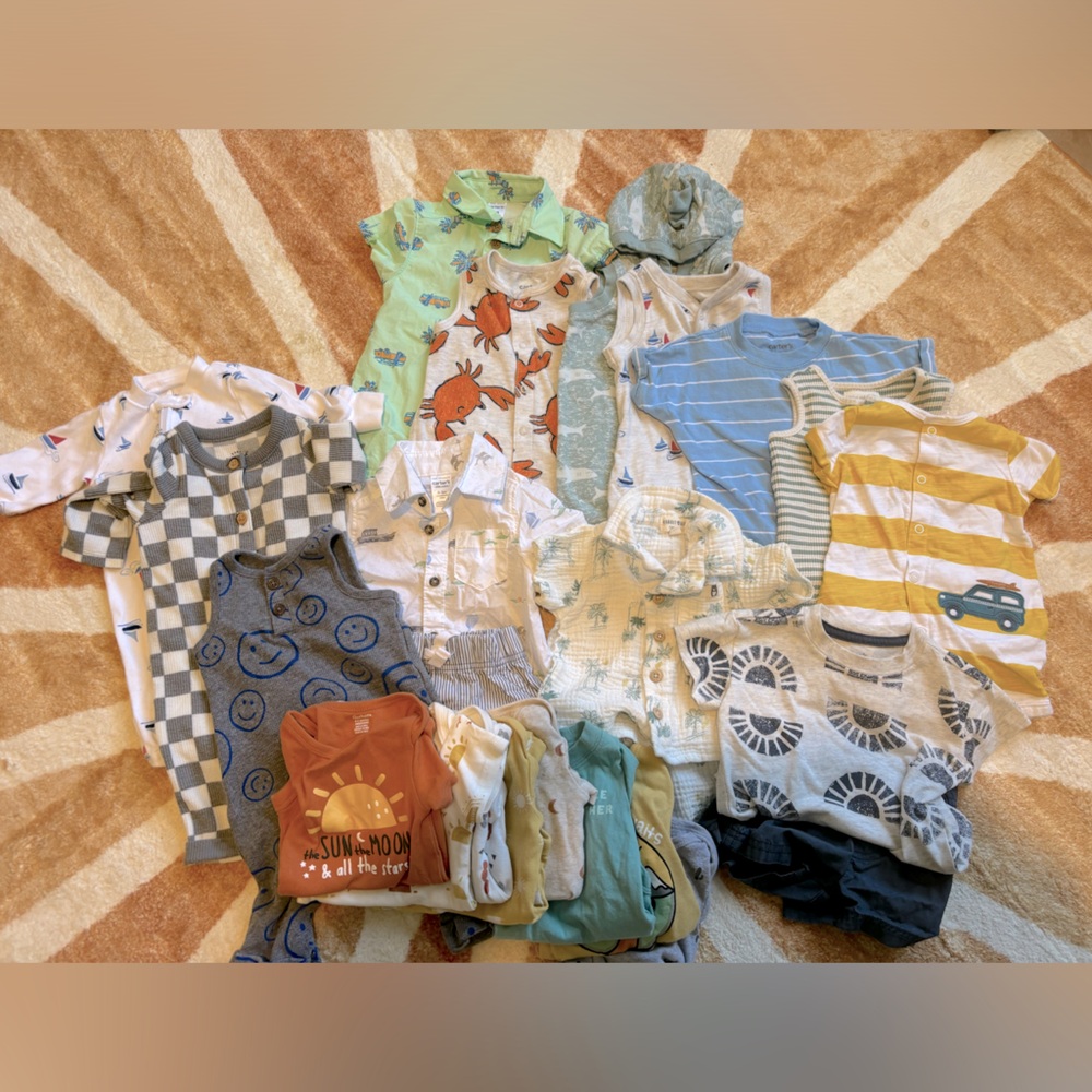 Baby Boy Spring Summer Bundle- 24 pieces- 0-3 mo.